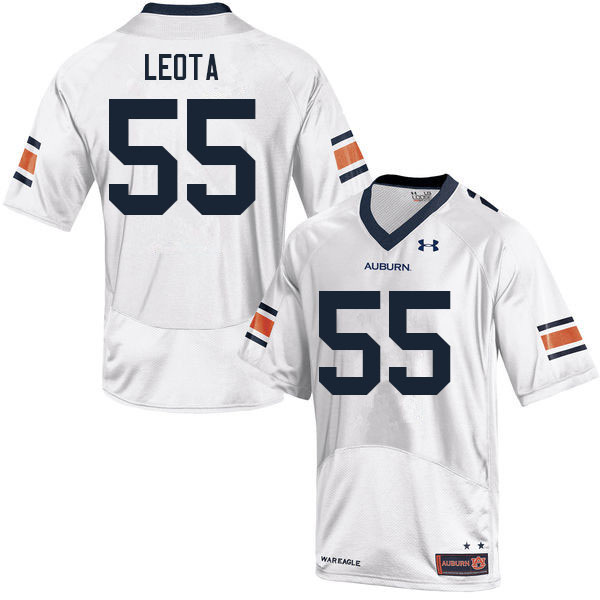 Men #55 Eku Leota Auburn Tigers College Football Jerseys Sale-White